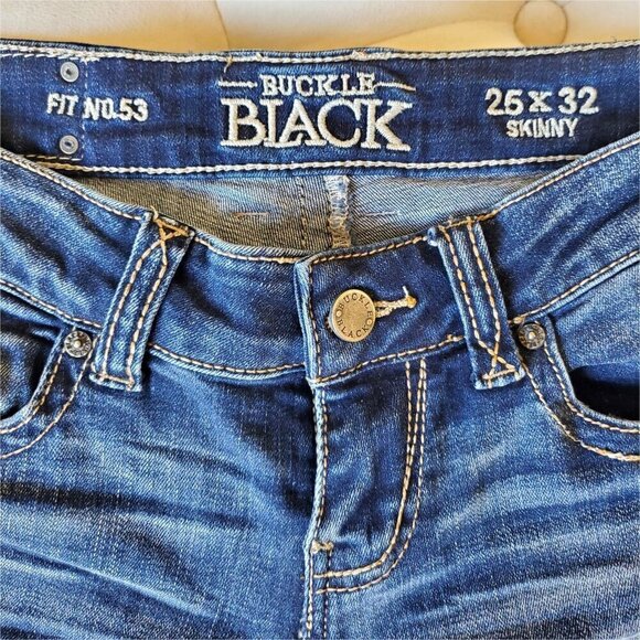 BUCKLE BLACK Fit 53 Mid Rise Skinny Fit Jeans 25x32 - Picture 7 of 16